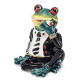By Jere Smoking Frog Trinket Box Enamel on Pewter, MPN:  BJ3049, UPC: 191101037047