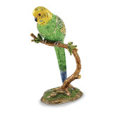 By Jere Large Parrot On Branch Trinket Box Enamel on Pewter, MPN:  BJ3074, UPC: 191101036934
