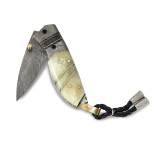 Steel Guard Camel Bone Handle Knife Damascus Steel 256 Layer Folding Blade by Jere