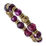 2021 Boutique Jewelry Fashion Purple Crystal Stretch Bracelet Gold-tone BF1807