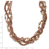 Multicolor Acrylic Beads 16In with Extender Twisted Necklace Copper-tone BF1197