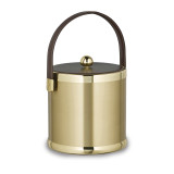 3 Qt. Brushed Brass with Brown Leatherette Lid and Stitched Handle, MPN: GM15919, UPC: 21499704750
