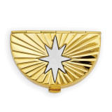 Semi-Circle 1-Section Star Pillbox Gold-tone, MPN: GM16809, UPC: 788089032258 Semi-Circle 1-Section Star Pillbox Gold-tone, MPN: GM16809, UPC: 788089032258