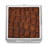 Brown Faux Leather Compact Mirror, MPN: GM16842, UPC: 788089043780
