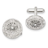 2255 Boutique Jewelry Fashion Crystal Filigree Cufflinks Silver-tone BF2753