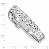 Rhodium Plated Diamond-cut with Safety Hinged Child's Bangle Sterling Silver QB828