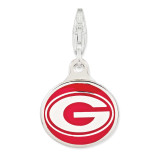 Enamel University of Georgia with Lobster Clasp Charm Sterling Silver MPN: QCC1124
