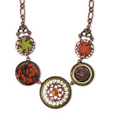 2294 Boutique Jewelry Fashion Enamel 16 Inch with Extension Necklace Copper-tone BF815