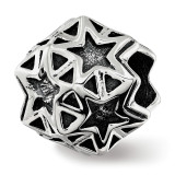 Polished Antiqued Star Bead Sterling Silver MPN: QRS3795