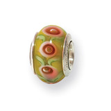 Kids Yellow Hand-Blown Glass Bead Sterling Silver, MPN: QRS880, UPC: 883957728865