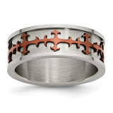 Brown Ip-Plated Crosses Ring Stainless Steel, MPN: SR167, UPC: 886774980560
