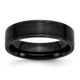 6mm Black Ip-Plated Grooved Brushed/Polished Band Stainless Steel MPN: SR320-11.5