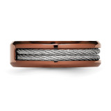 Ridged Edge Brown Ip-Plated with Cable 7mm Band Stainless Steel SR48-7