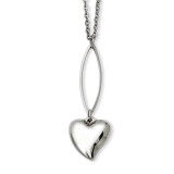 Polished Heart Y 18 Inch Necklace Stainless Steel, MPN: SRN954, UPC: 886774985336
