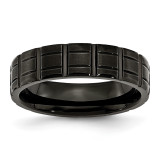 Notched Black Ip-Plated 6mm Brushed and Polished Band Titanium MPN: TB353-10 Notched Black Ip-Plated 6mm Brushed and Polished Band Titanium MPN: TB353-10