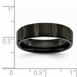 Grooved Black Ip-Plated 6mm Brushed and Polished Band Titanium TB355-10