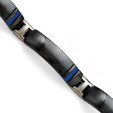 Black Ti Polished Blue Annodized Bracelet Titanium MPN: TBB168-8 Black Ti Polished Blue Annodized Bracelet Titanium MPN: TBB168-8
