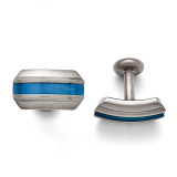 Grey Ti Brushed Blue Anodized Stripe Cufflinks Titanium MPN: TBC125 Grey Ti Brushed Blue Anodized Stripe Cufflinks Titanium MPN: TBC125
