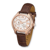 Charles Hubert Brown Strap Rose Ip-Plated Automatic Watch Stainless Steel, MPN: XWA4216, UPC: 489703241279