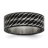 Chisel Black IP Diamond-Cut Ring Stainless Steel Polished, MPN: SR599, UPC: 886774581576