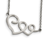 Hearts Necklace Stainless Steel Polished SRN1867-17.5