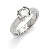 Chisel Polished Synthetic Diamond Ring - Stainless Steel SR366
