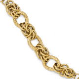 and Textured Fancy Link Bracelet 14k Gold Polished MPN: LF508-8 UPC: 191101005824