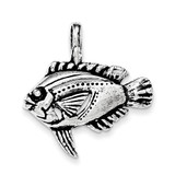Antiqued & Textured Fish Pendant Sterling Silver MPN: QC8764 UPC: 191101461668
