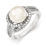 CZ and FW Cultured Pearl Ring Sterling Silver MPN: QCM1381-7 UPC: 191101549380
