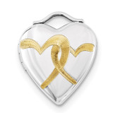 Gold Plated 20mm Double Heart Locket Sterling Silver MPN: QLS670 UPC: 191101463792