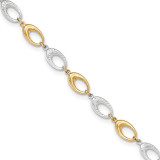 Textured and Polished Fancy Bracelet 14k Two-tone Gold MPN: SF2145-7.5 UPC: 868044118529