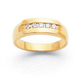 Tapered Milled Partial Open 5-Stone Mens Channel Band Mounting 14k Gold MPN: X9121 UPC: