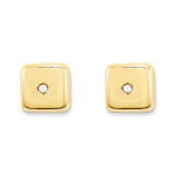 Square with CZ Post Earrings 14k Gold Polished MPN: YE234 UPC: