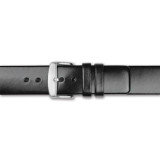 20mm Black Italian Calfskin Square End Silver-tone Buckle Watch Band , MPN: BAW352-20, UPC: