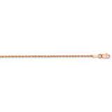 14k Rose Gold 1.50mm Diamond-cut Rope with Lobster Clasp Chain 16 Inch, MPN: 012R-16