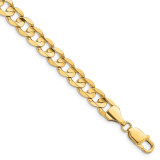 14k Yellow Gold 8.5mm Open Concave Curb Chain 8 Inch, MPN: LCR220-8