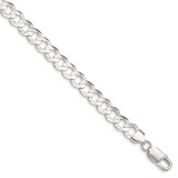 Sterling Silver 8.0mm Concave Beveled Curb Chain 22 Inch, MPN: QCBC200-22