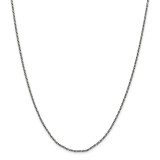 Sterling Silver Ruthenium-plated 1.7mm Twisted Tight Wheat Chain 22 Inch, MPN: QFC200-22