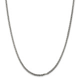 Sterling Silver Solid 3.25mm Antiqued Square Spiga Chain 22 Inch, MPN: QH369-22