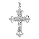 14k White Gold INRI Crucifix Pendant, MPN: D3672W, UPC:
