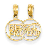 14k Gold Break apart Cut-out Best Friend Pendant, MPN: D3896, UPC: 637218034680