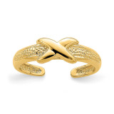 14k Gold Polished  Criss Cross Toe Ring, MPN: D4688, UPC: