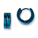 Chisel Blue IP-plated Hinged Hoop Earrings - Stainless Steel SRE673
