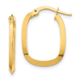 14k Gold Small 2x 2mm Oval Hoop Earrings, MPN: TF1663, UPC: