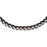 Chisel Polished & Black IP-plated 24 Inch Necklace - Stainless Steel SRN1090