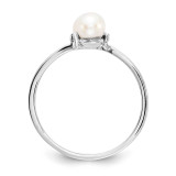4mm Freshwater Cultured Pearl Diamond Ring 14k White Gold X9757PL_AA