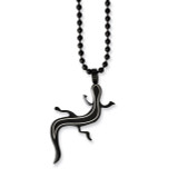 Chisel Black-plated Lizard 18 Inch Necklace - Stainless Steel SRN1107