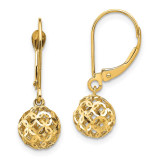 14k Gold Bead Dangle Leverback Earrings, MPN: YE1871, UPC: