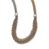 Chisel Yellow with Rose IP-plated Braided Mesh Necklace - Stainless Steel SRN1681