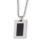 Chisel Black Carbon Fiber Necklace - Stainless Steel SRN181
